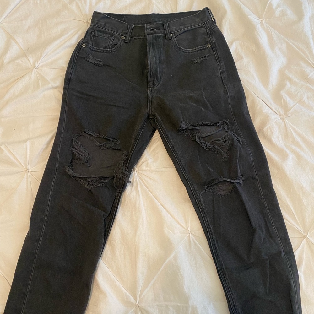 American Eagle Black Mom jeans